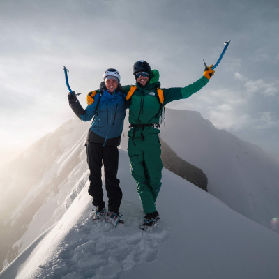 A Simond Rope Team — Nicolas Jean and Benjamin Védrines — on the summit of Jannu East A Simond Rope Team — Nicolas Jean and Benjamin Védrines — on the summit of Jannu East
